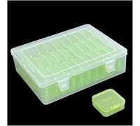 Forever bene Premium 31-Piece Mini Organizer Set - Transparent Plastic Storage Boxes with Hinged Lids for Craft Supplies, Jewelry, and Small Accessories - Compact and Durable (green)