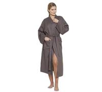 Forever Britain Dressing Gown, Florence Cotton Waffle Bathrobe for Women Plush Fleece Perfect Loungewear Long Robe, Gifts for Women & Men UK, Alpha, S, Regular, Regular, Charcoal