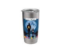 Forever by Her Side Father Daughter Autistic Girl Autism Dad Stainless Steel Insulated Tumbler