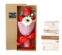 Forever Carnation Scented Rose Bouquet Gift Set with Gift Box, Fresh Soap Flowers for Home, Office, Wedding, Party, Accesories