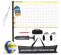 Forever Champ Volleyball Net Outdoor - Includes 32x3 Feet Regulation Size Net, 8.5-Inch PU Volleyball, Carrying Bag, Boundary Lines, Steel Poles & Pump - Volleyball Net for Backyard, Beach, or Pool