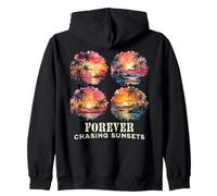 Forever Chasing Sunsets Beach Lover Ocean Summer Wanderlust Zip Hoodie