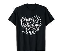 Forever Chasing The Sun Cute Sunset Summer Value Graphic T-Shirt, Men, Black, XL