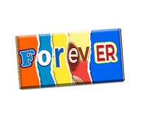 Forever Chocolate Bar Wrapper Novelty Funny Gift Birthday Christmas Valentines CH-087-Y (with chocolate bar)