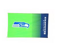 Forever Collectables Seattle Seahawks 5ft x 3ft Team Logo Fade Flag, Navy Blue, Action Green, Wolf Grey, Sports Events, Casual Settings, flag