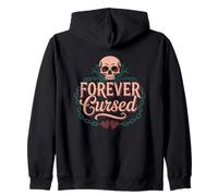 Forever Cursed Skull Hearts Zip Hoodie