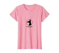 Forever Dog Lover: Elegant Canine Silhouette Logo T-Shirt, Women, Pink, XS