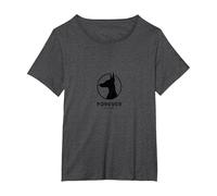 Forever Dog Lover: Elegant Canine Silhouette Logo T-Shirt, Women's Plus, Dark Heather Grey, 2X