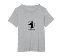 Forever Dog Lover: Elegant Canine Silhouette Logo T-Shirt, Women's Plus, Heather Grey, 2X