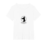 Forever Dog Lover: Elegant Canine Silhouette Logo T-Shirt, Women's Plus, White, 2X