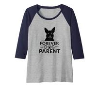 Forever Dog Parent Paw Print Pet Lover Raglan Baseball Tee, Women, Navy/Athletic Heather, XXL
