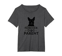 Forever Dog Parent Paw Print Pet Lover T-Shirt, Women's Plus, Dark Heather Grey, 2X