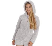 Forever Dreaming Ladies Borg Fleece Hooded Top with Zip Grey XL