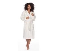 Forever Dreaming Ladies Women's Soft Snuggle Fleece Hooded Dressing Gown Robe Nightwear Plus Size Cream