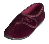 Forever Dreaming Womens Touch Fastened Plain Luxury Velour Shoes Wide Fit House Slippers 2-Pack 7