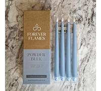 Forever Flames Real Wax Flameless Blue LED Taper Candles Battery Operated with Remote Control
