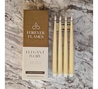 Forever Flames Real Wax Flameless Ivory LED Taper Candles Battery Operated with Remote Control