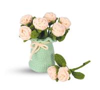 Forever Florals - Cream Roses - Flower Crochet Kit Using Mixed Cotton-Acrylic Yarn and Flower Wire
