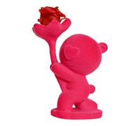 Forever Flower Bear Figure - Flocking Animal Art Decorative Romantic Decorative Statue for Home Desk, Living Room, Bedroom, Bathroom, Kitchen | For Mother's Day, Valentine's Day, Birthday, Seasonal