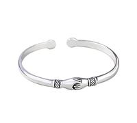 Forever Handshaking Opening Bracelet Vintage Sterlings Friends Personality Bangle Bracelets Hunting Watches for Men (Multicolor, One Size)