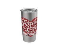 Forever in Love with Sunsets Heart Stainless Steel Insulated Tumbler