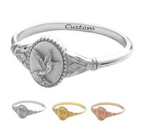 Forever In My Heart - Personalized Hummingbird Memorial Engraved Ring, Custom Name Adjustable hummingbird Rings, Bereavement Sympathy Gift For Loss Of, Mom Dad Lover