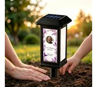Forever in My Hearts - Personalized Solar Lights for Cemetery 1pack | Custom Memorial Solar Garden Light with Photo, Name & Year, Sympathy Remembrance Gifts for Loss of Loved Ones Family Friends