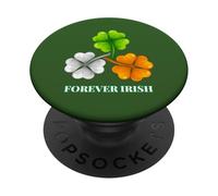 Forever Irish Shamrock Design, Ireland Flag Clover Graphic PopSockets Adhesive PopGrip