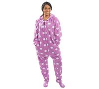 Forever Lazy Footed Adult Onesies, One-Piece Pyjama Jumpsuits for Men and Women, Unisex, with Detachable Feet, Spotted, XS