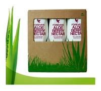 Forever Living Triple Pack: 3 x 1L Aloe Vera Gel, 99.7% Aloe Vera Pulp, Blueberry Apple Peach Pulp Flavor, 100% Natural, No Preservatives