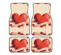 Forever Love Print Car Mats Full Set, All-Weather Automotive Floor Mats Easy Snap-In Installation