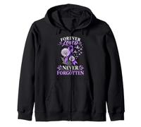 Forever Loved Never Forgotten Memorial Remembrance Mom Zip Hoodie