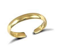 Forever Mine Fine Jewellery Company Toe Ring Hallmarked Solid 9ct Yellow Gold Plain D-Shape Band Adjustable