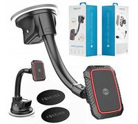 FOREVER Mobile Phone Mount Car Magnetic Clamp Phone Holder Car Accessories Ventilation Car Phone Mount with 6 Strong Magnets 3 Metal Plates, Compatible with iPhone/Samsung/Huawei
