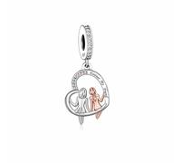 Forever My Friend Love Heart Sisters Charm Bead Pendant 925 Sterling Silver Dangle Compatible With Pandora Charm Bracelet