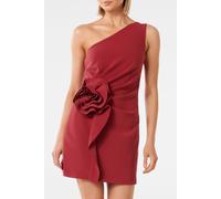 Forever New Arabella Rosette Asymmetrical Mini Dress Rio Red size 14 | Mini Dresses Outlet | Women | Pink 14