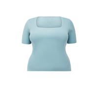 Forever New Lilly Curve Square Neck Knit Top Turquoise Blue Base Print size 20 | Blouses Outlet | Women | Cyan 20