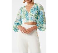 Forever New Maree Spliced Ramie Blouse Light Salisbury Floral size 14 | Blouses Outlet | Women 14
