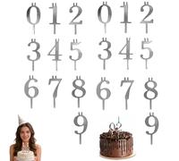 Forever number candles,Digital Birthday Cake Candle Holder Set,0-9 Number for Cake Topper,number Candles Holder Set,Reusable Metal Number Candles Holder,for Birthday Parties, Celebrations (2pcs)