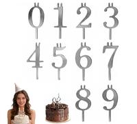 Forever number candles,Digital Birthday Cake Candle Holder Set,0-9 Number for Cake Topper,number Candles Holder Set,Reusable Metal Number Candles Holder,for Birthday Parties, Celebrations (1pcs)