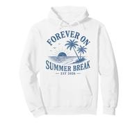 Forever On Summer Break Est 2026 Retro Tropical Beach Lover Pullover Hoodie