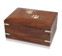Forever Paw Prints Wooden Box Pet Urn - Plain