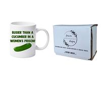 Forever Personal Designs Funny Busier Than A Cucumber in A Women's Prison 11oz Mug with Gift Box