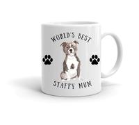 Forever Personal Designs World's Best Grey/Silver Staffy Mum 11oz Mug