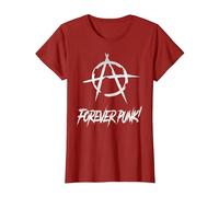 Forever Punk!, Punks, Punk Rock, Anarchy T-Shirt, Women, Cranberry Red, Large