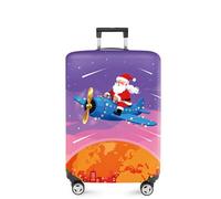 FOREVER QUEEN Christmas Luggage Cover Elastic Suitcase Cover Protector Fits 20-34 Inch Suitcase Travel Accessories, Santa Claus - Travel, XL(fits 32-34Inch suitcase), Marble