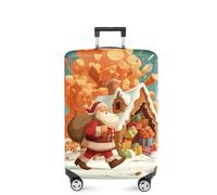 FOREVER QUEEN Christmas Luggage Cover Elastic Suitcase Cover Protector Fits 20-34 Inch Suitcase Travel Accessories, Santa Claus - Gingerbread House, L(fits 28-30Inch suitcase), Marble