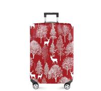 FOREVER QUEEN Christmas Luggage Cover Elastic Suitcase Cover Protector Fits 20-34 Inch Suitcase Travel Accessories, Deer - Christmas Tree - Red, M(fits 24-26Inch suitcase), Marble