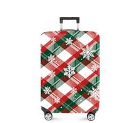 FOREVER QUEEN Christmas Luggage Cover Elastic Suitcase Cover Protector Fits 20-34 Inch Suitcase Travel Accessories, Red green grid, XL(fits 32-34Inch suitcase), Marble