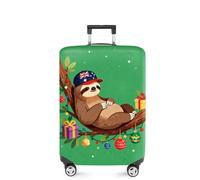 FOREVER QUEEN Christmas Luggage Cover Elastic Suitcase Cover Protector Fits 20-34 Inch Suitcase Travel Accessories, Brown sloth, M(fits 24-26Inch suitcase), Marble
